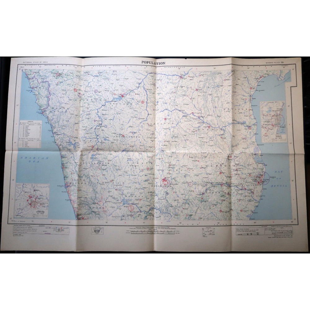National Atlas Of India Madras Plate 121 Map